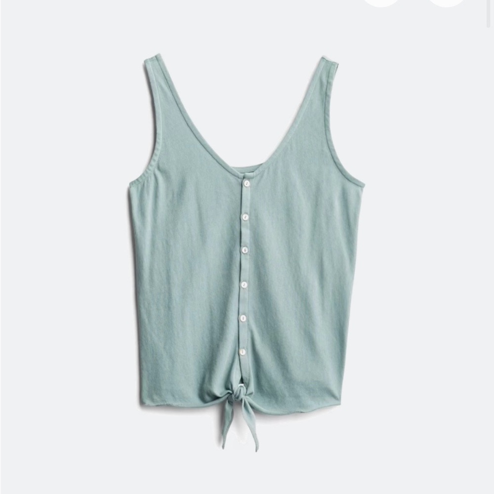 Stitch Fix Chaser Vailey Button Down Tie Front Cotton Knit Tank Top (XL)